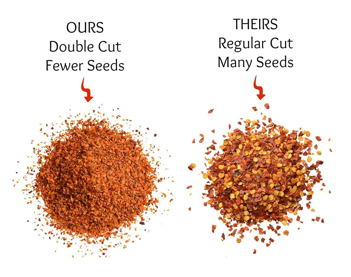 The Spice Kit Company Virtually No Seeds red pepper flakes: even distribution on foods.