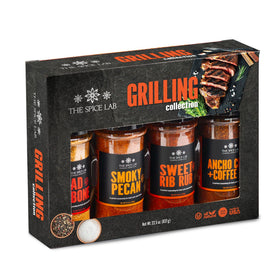 The Spice Lab gift-set four rubs for backyard grilling flavor exploration.