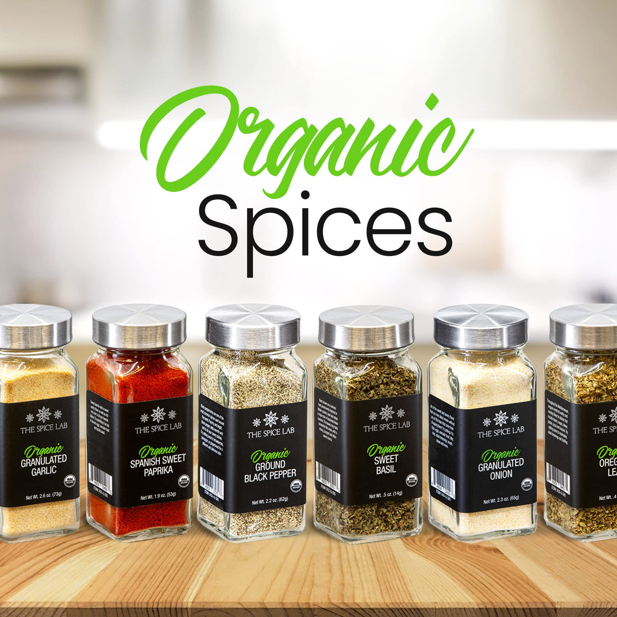 The Spice Lab kitchen counter spices arrangement boosts quick meal prep.