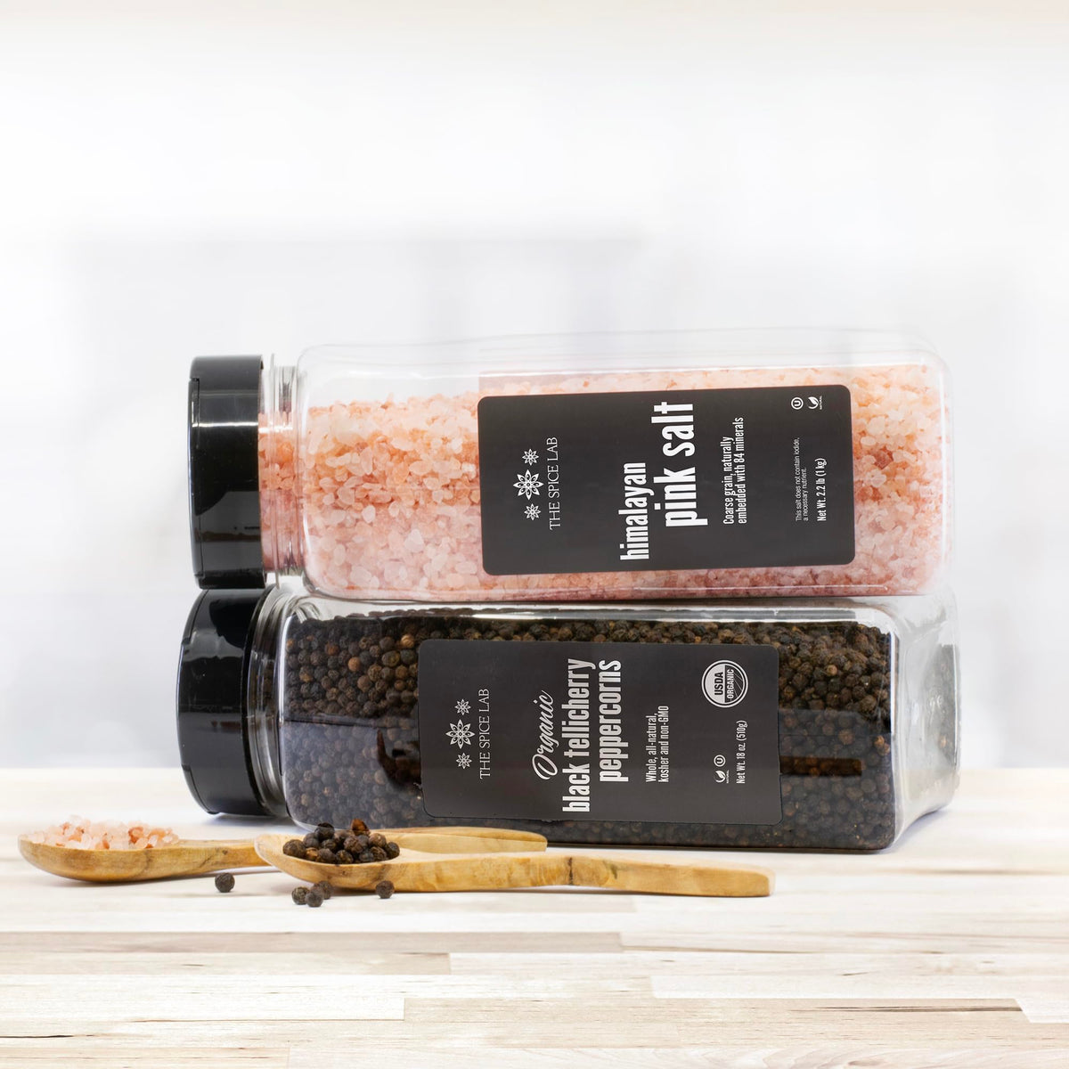 Home cooks showcased with the salt and pepper gift set on the counter.