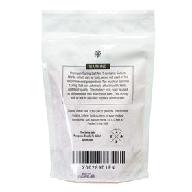 The Spice Lab pink curing salt with clear labeling and usage guidance