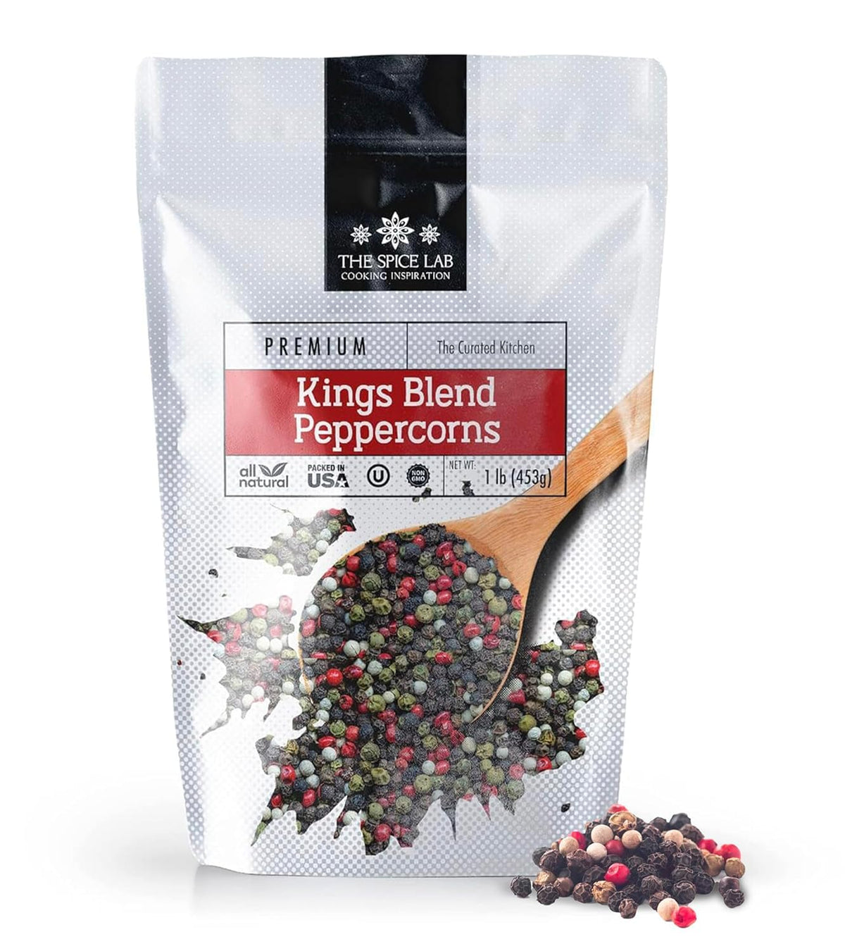 The Spice Lab Rainbow Peppercorns mixed bag front for gourmet seasoning