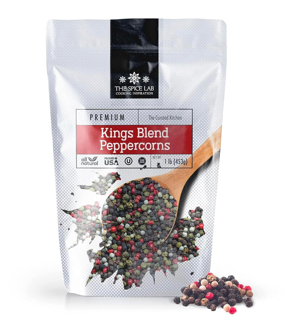 The Spice Lab Rainbow Peppercorns mixed bag front for gourmet seasoning