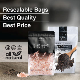Resealable bags preserve freshness for long-lasting spice aroma.