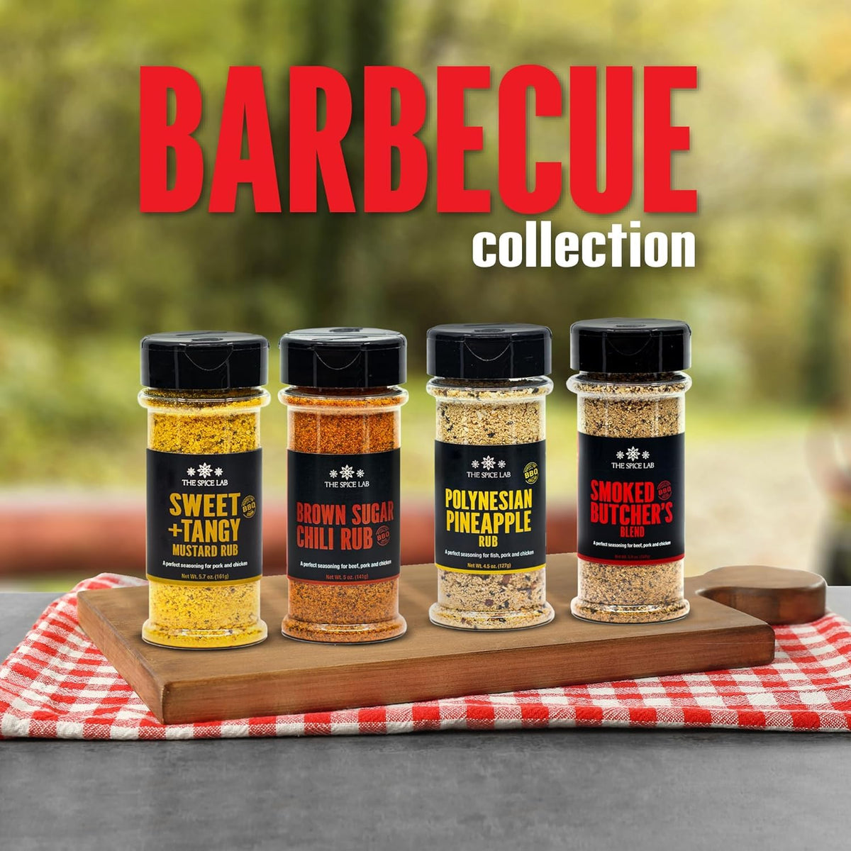 The Spice Lab Sweet Tangy Mustard bottle adds citrus brightness to pork and poultry.