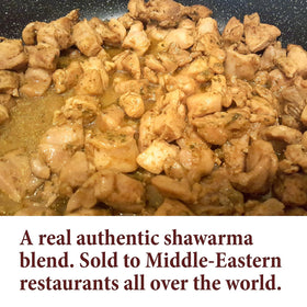 The Spice Way Shawarma Blend spices pile highlighting coriander and cumin for bold flavor.
