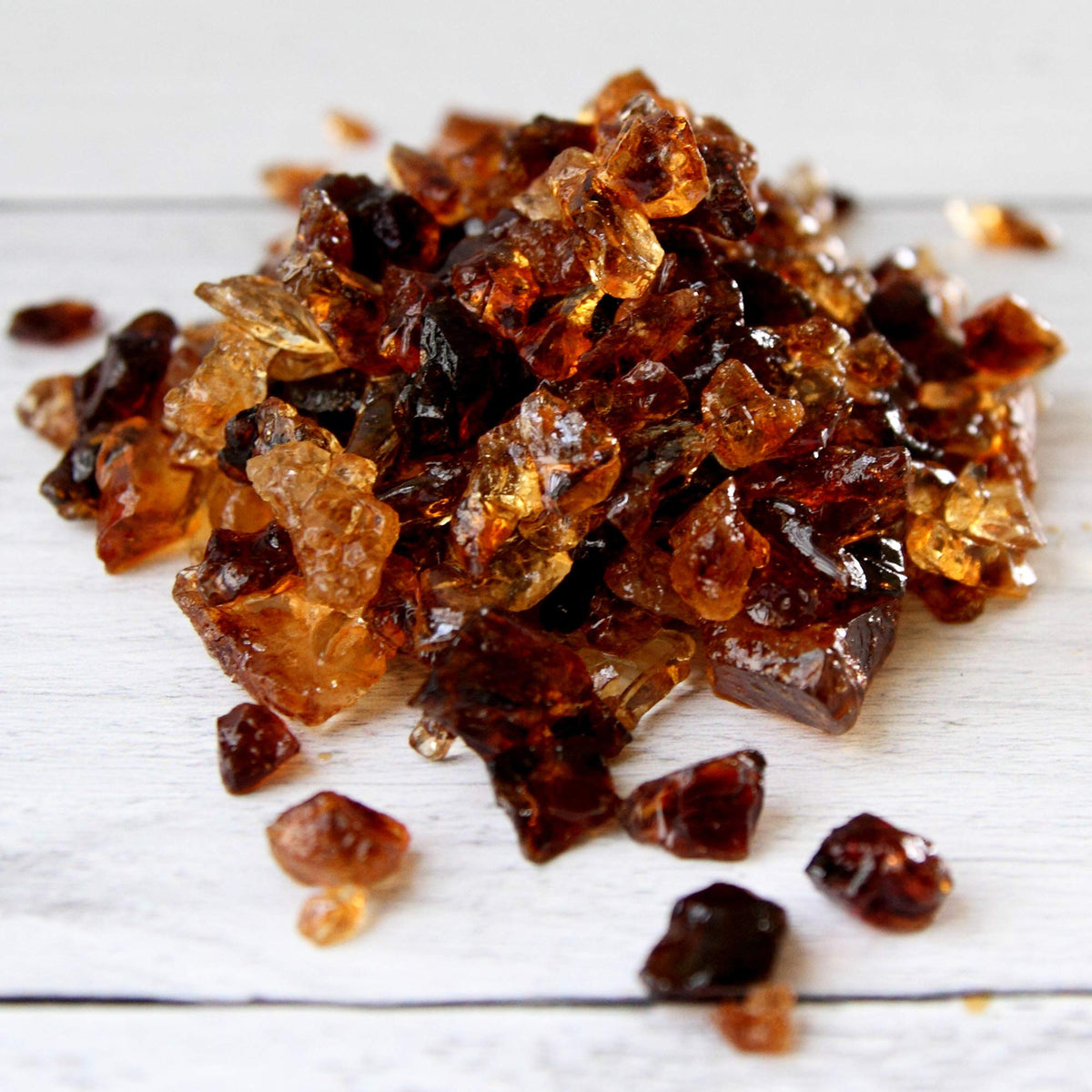 The Sugar Lab Belgian Brown Rock Sugar in a cup elevates tea flavor.