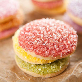 The Sugar Lab crystal sugar topping adds texture to baked goods.
