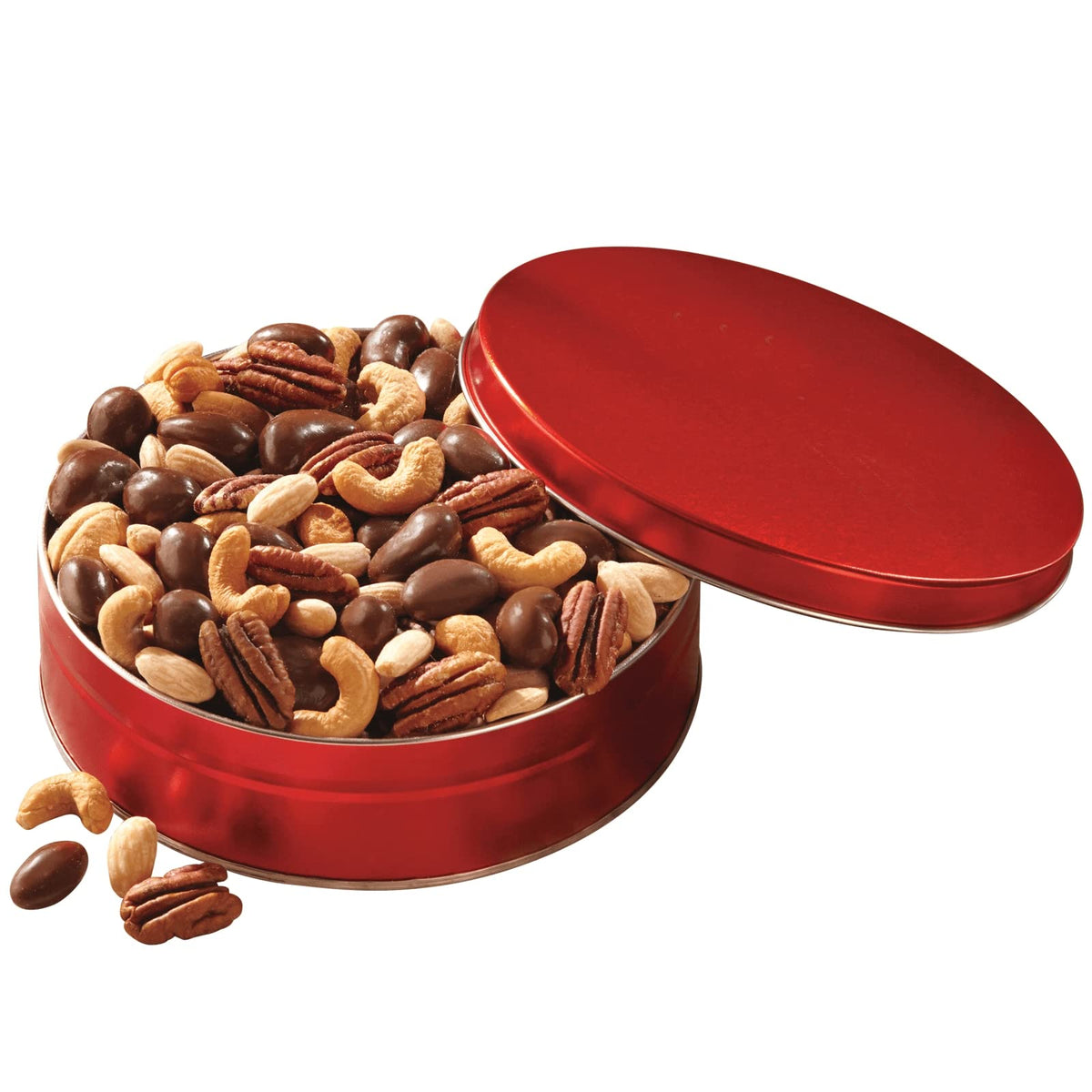 The Swiss Colony Premium Nut Assortment roasted-salted cashews provide a crunchy savory bite.