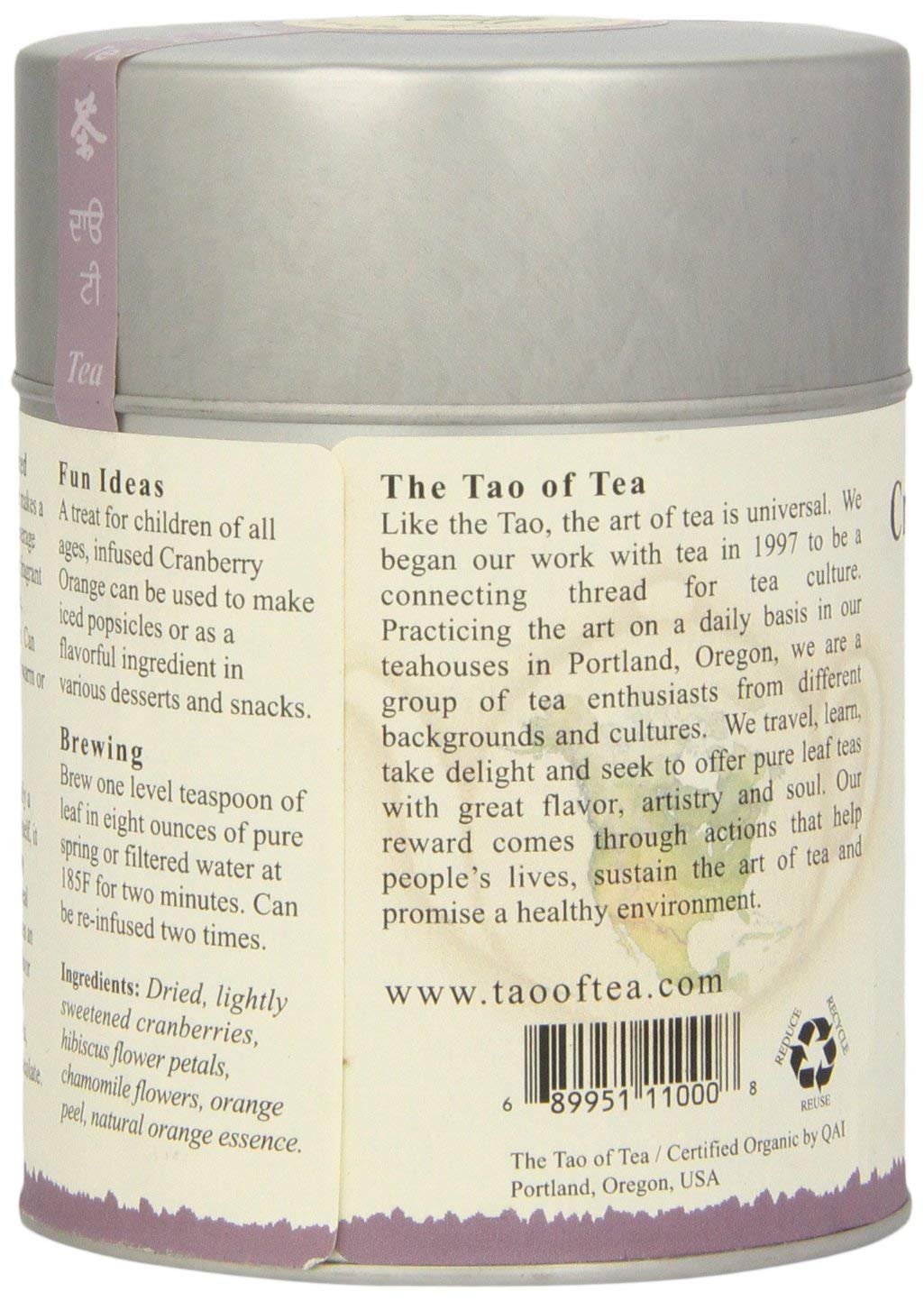 The Tao of Tea Cranberry Orange steeping image, ideal for quick, fragrant infusions.