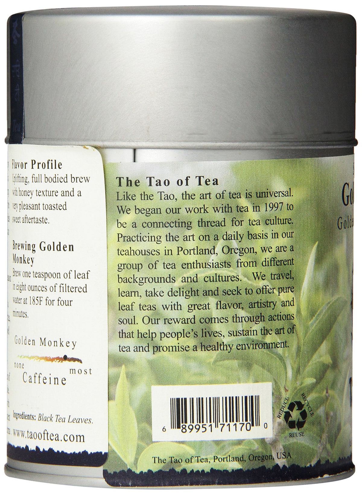 The Tao of Tea Golden Monkey processed leaves reveal golden tips.