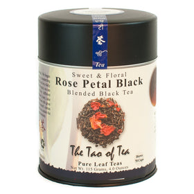 The Tao of Tea Rose Petal Black Tea loose leaf with floral aroma and balanced Keemun flavor.