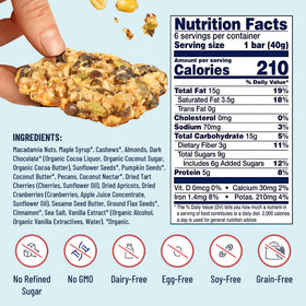 The YES Bar clean ingredients label emphasizing minimal processing.