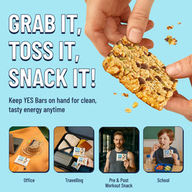 The YES Bar clean ingredients without palm oil or soy close-up.