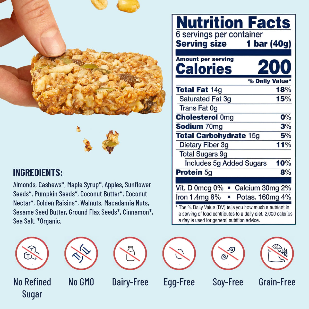 The YES Bar dairy-free plant-based protein panel highlights allergy-friendly fuel.