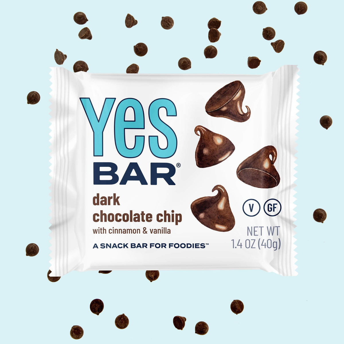 The YES Bar premium nuts and seeds display underscores nutrient-dense, satisfying crunch and lasting fullness.