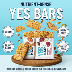 The YES Bar soft-chewy nut bars close-up highlighting texture and indulgent chew.
