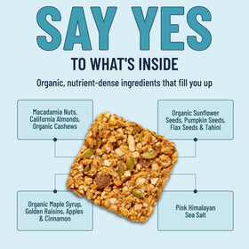The YES Bar vegan paleo gluten-free badge signals dietary versatility.