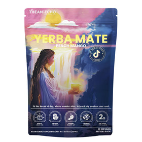 THEANECHO Yerba Mate Peach Mango Tea bottle for clean energy on the go