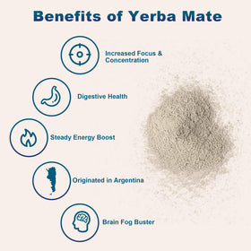 THEANECHO Yerba Mate Peach Mango Tea pouring glass highlights smooth, lasting focus