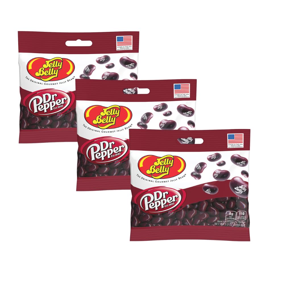 TheCandyCo Jelly Belly Dr Pepper 3-pack box showcasing three bags for parties and gifting.