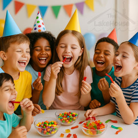 The LakeHouse fruity sour gummy candies displayed for party fun