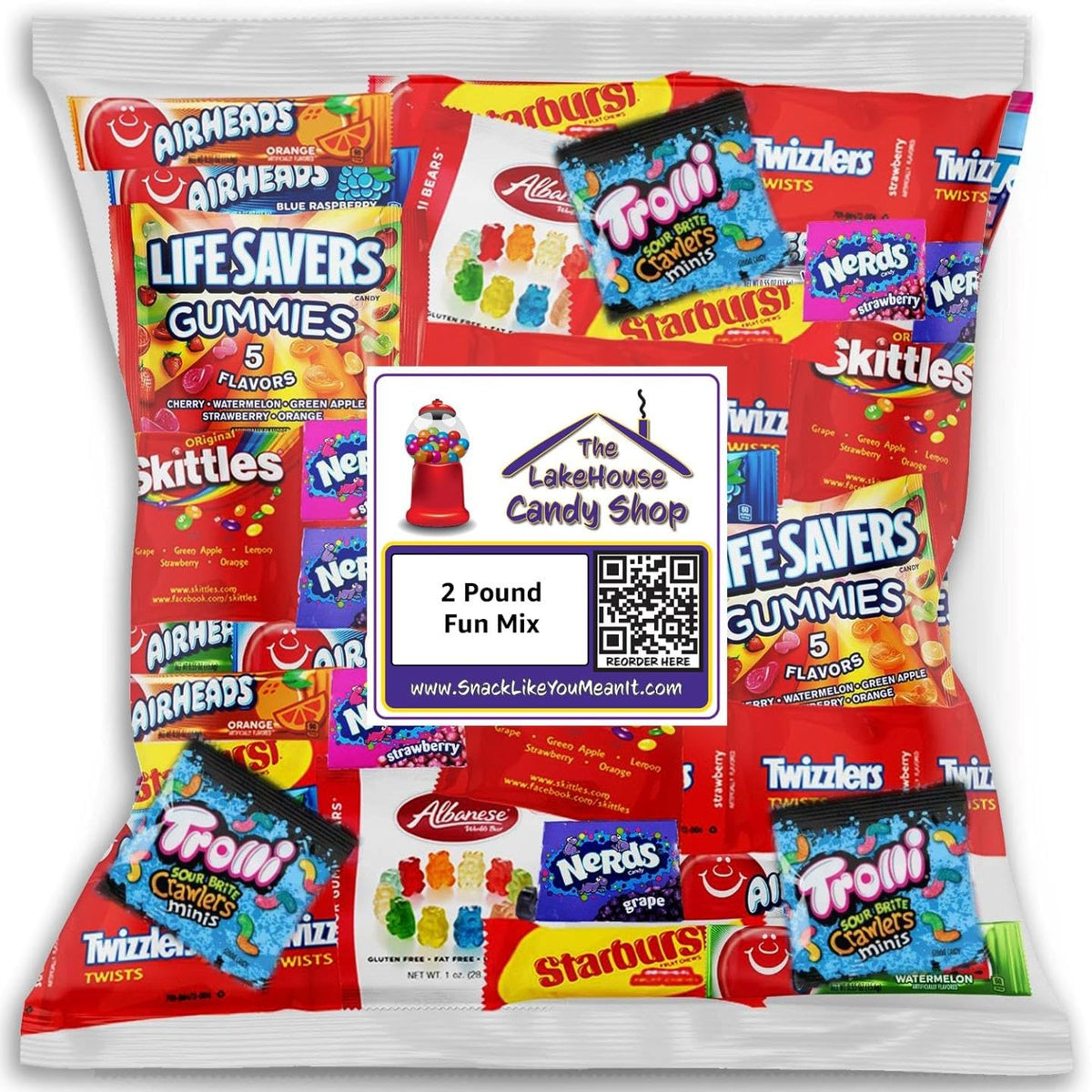 The LakeHouse party favors candy setup ideal for celebrations