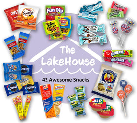 The LakeHouse snacks variety pack for kids 42-count assorted snacks display, ideal for schools.