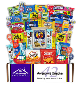 The LakeHouse snacks variety pack for kids 42-count box front, great for gifts.