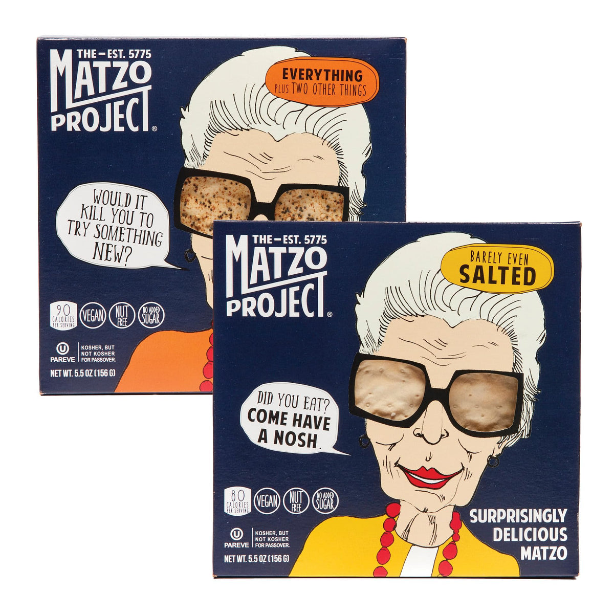 The Matzo Project crispy matzoh flats salted ready for dipping and snacking.