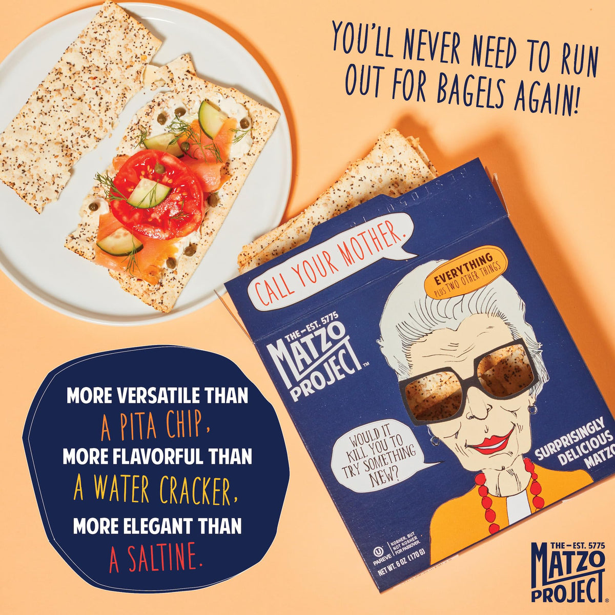 Two-pack flatbread crackers ready for on-the-go snacking.