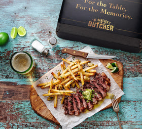 The Rancher's Butcher steak box gift-ready presentation for celebrations.