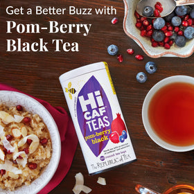 The Republic of Tea HiCAF Pom-Berry tea steeping shows clear timing for flavor.