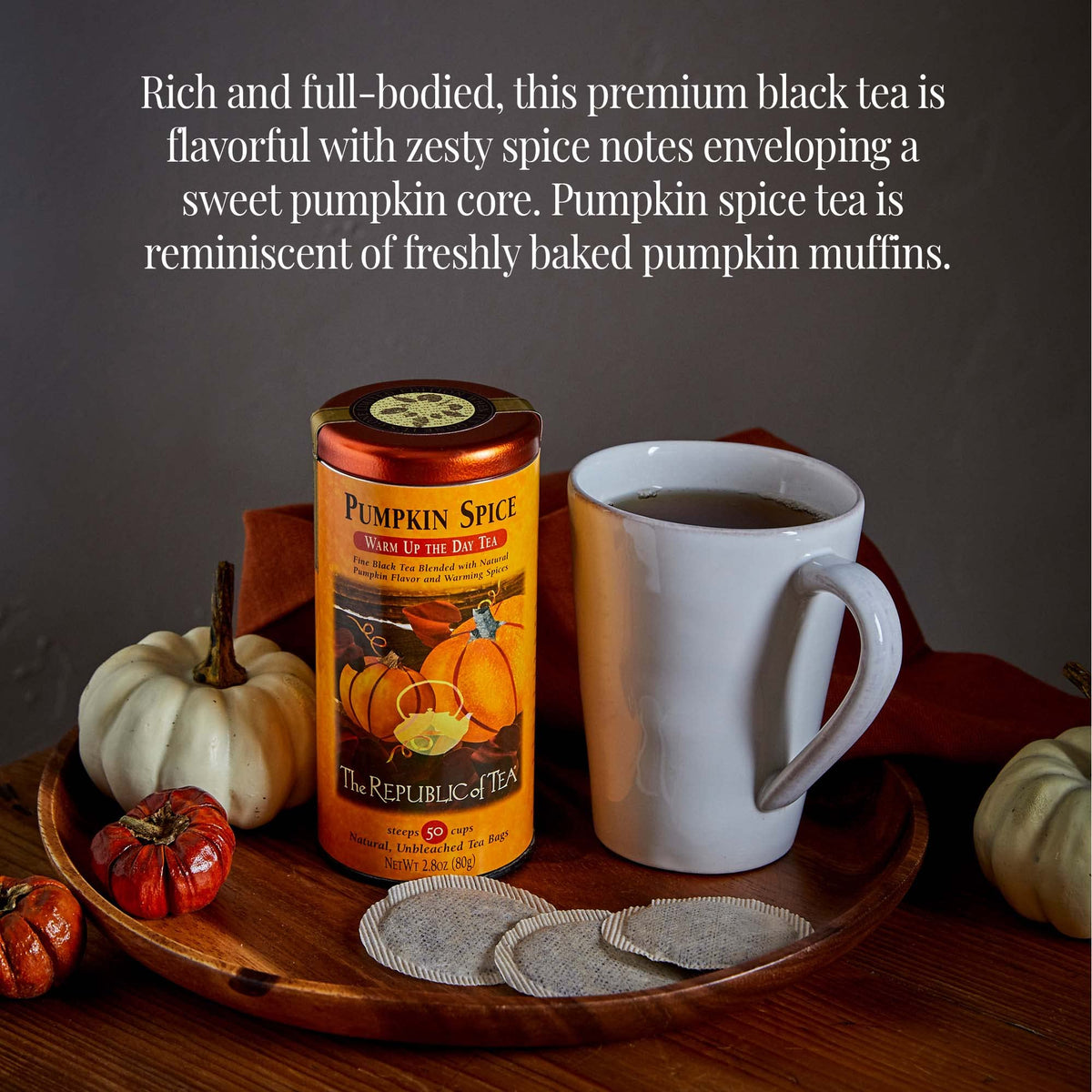 Brewing scene showing black tea with ginger and nutmeg notes in the blend.