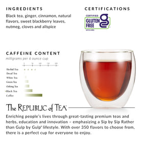 Organic certification logo on The Republic of Tea packaging.