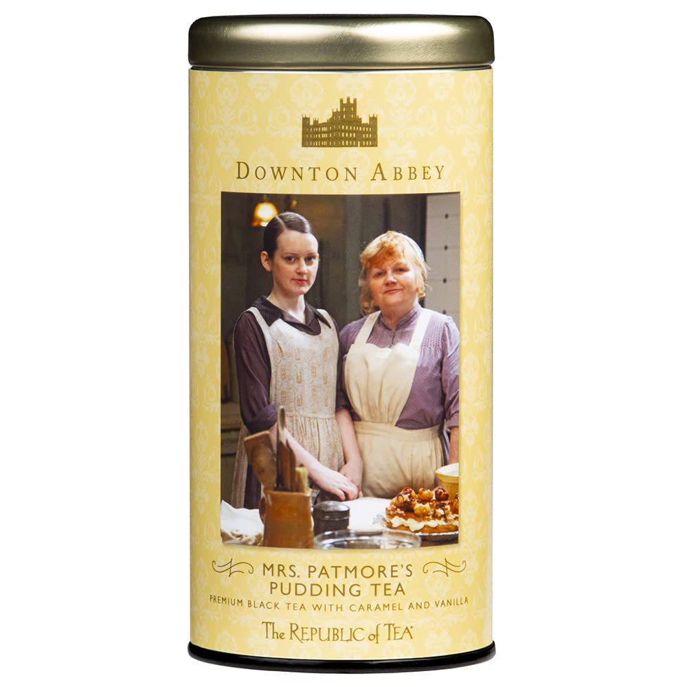 The Republic of Tea Downton Abbey Mrs. Patmore's Pudding Tea box ready for an afternoon ritual.