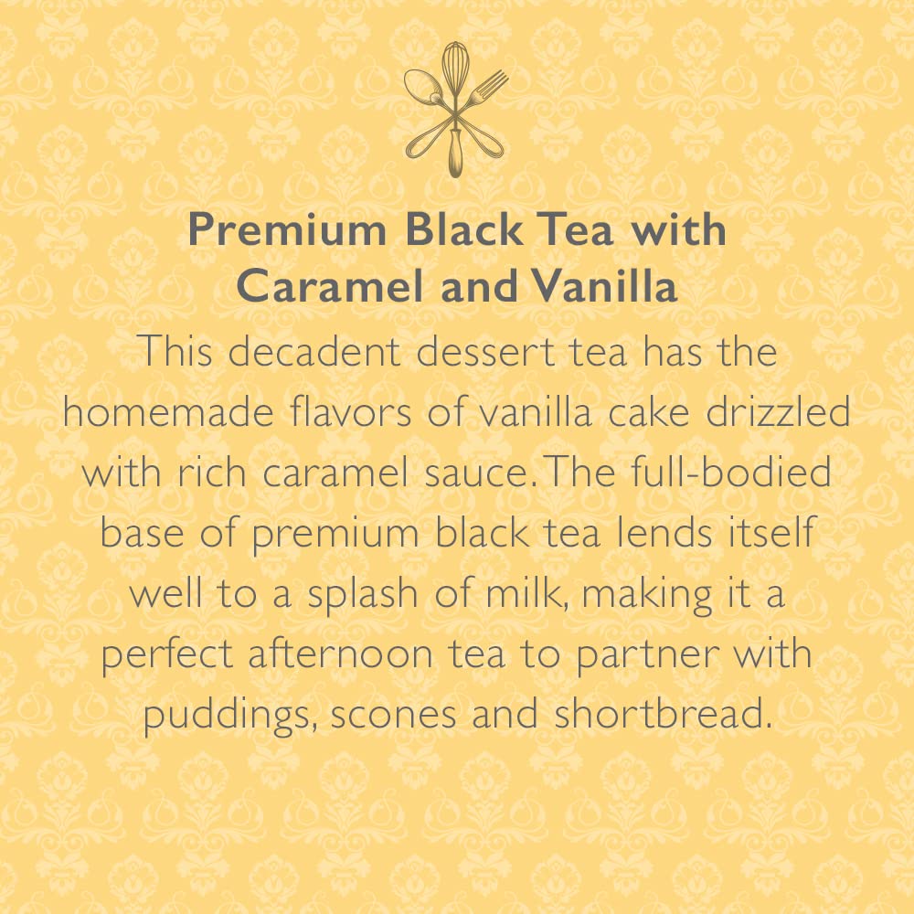 The Republic of Tea Downton Abbey Mrs. Patmore tea steeping releases caramel vanilla aroma.