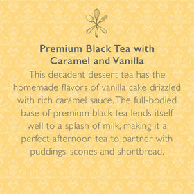 The Republic of Tea Downton Abbey Mrs. Patmore tea steeping releases caramel vanilla aroma.