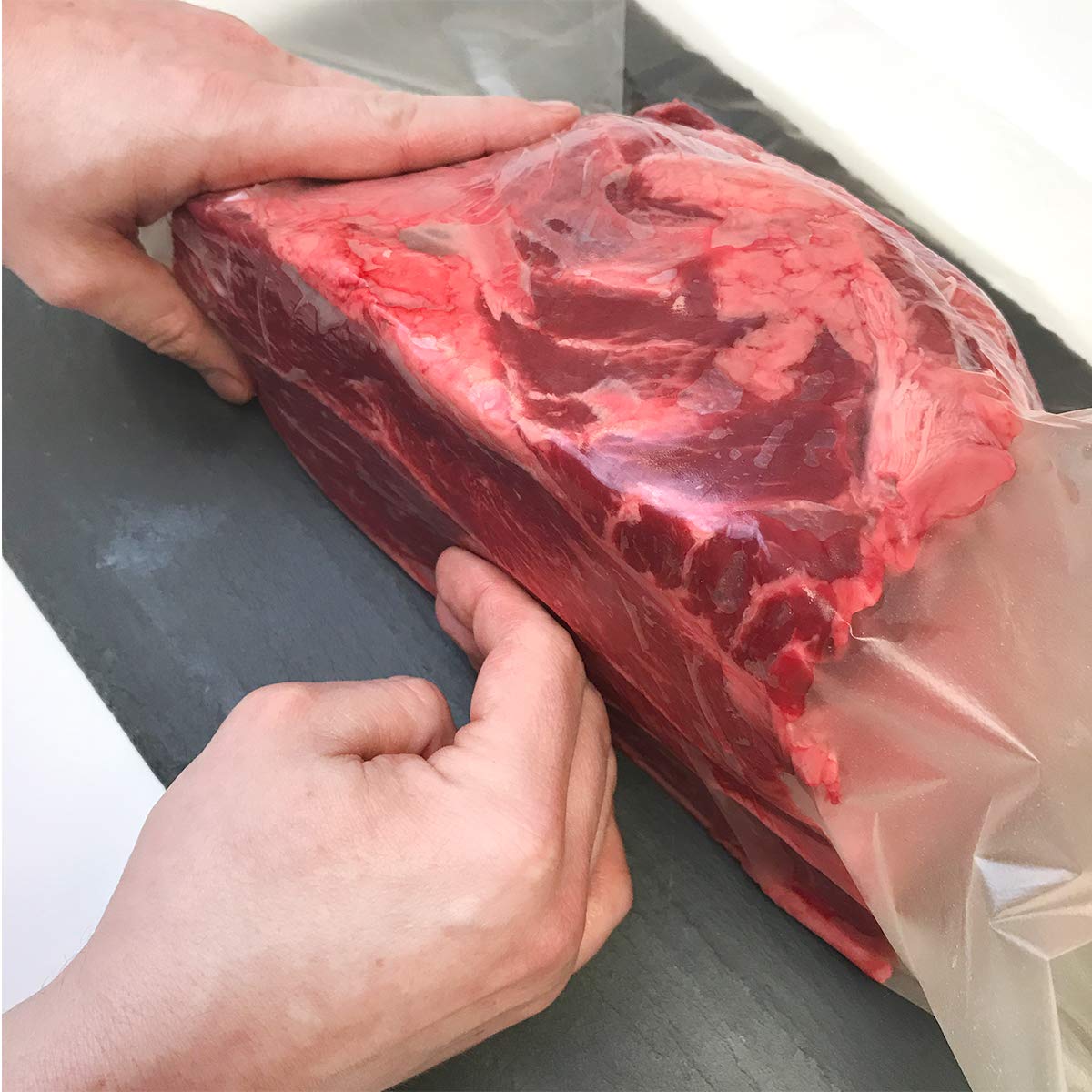 The Sausage Maker 16 lb capacity bags ready for ribeye aging