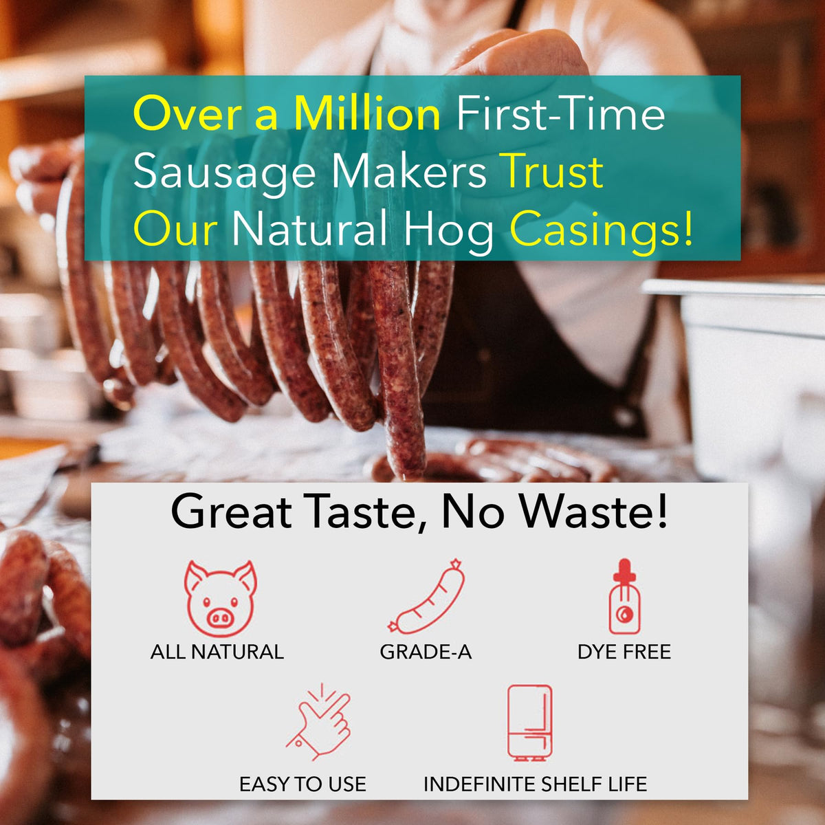 The Sausage Maker casings stored with salt extend shelf life