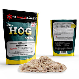 The Sausage Maker hog casings in raw form ready for even stuffing