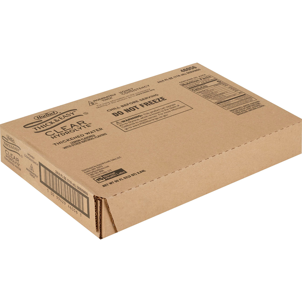 Thick & Easy 24-pack lemon thickened water box ready for meals.