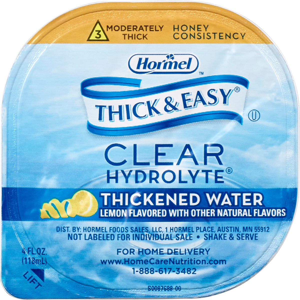 Thick & Easy iddsi-level-3 honey thickened water bottle for consistent thickness.