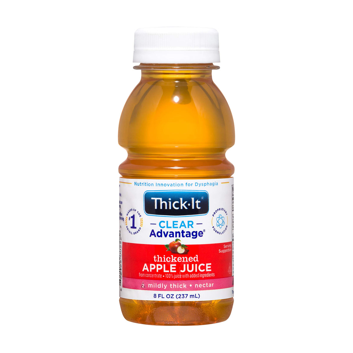 Thick-It Clear Advantage apple juice bottle ready to enjoy with smooth texture.