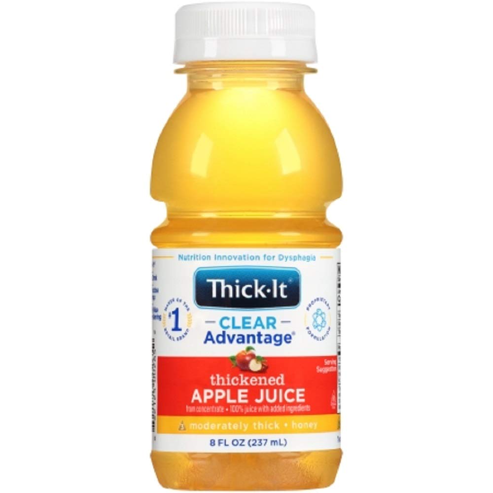 Thick-It Clear Advantage apple juice bottle for on-the-go hydration