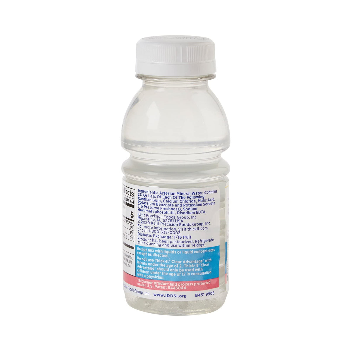 Thick-It Clear Advantage bottle being poured to demonstrate ready-to-drink convenience.