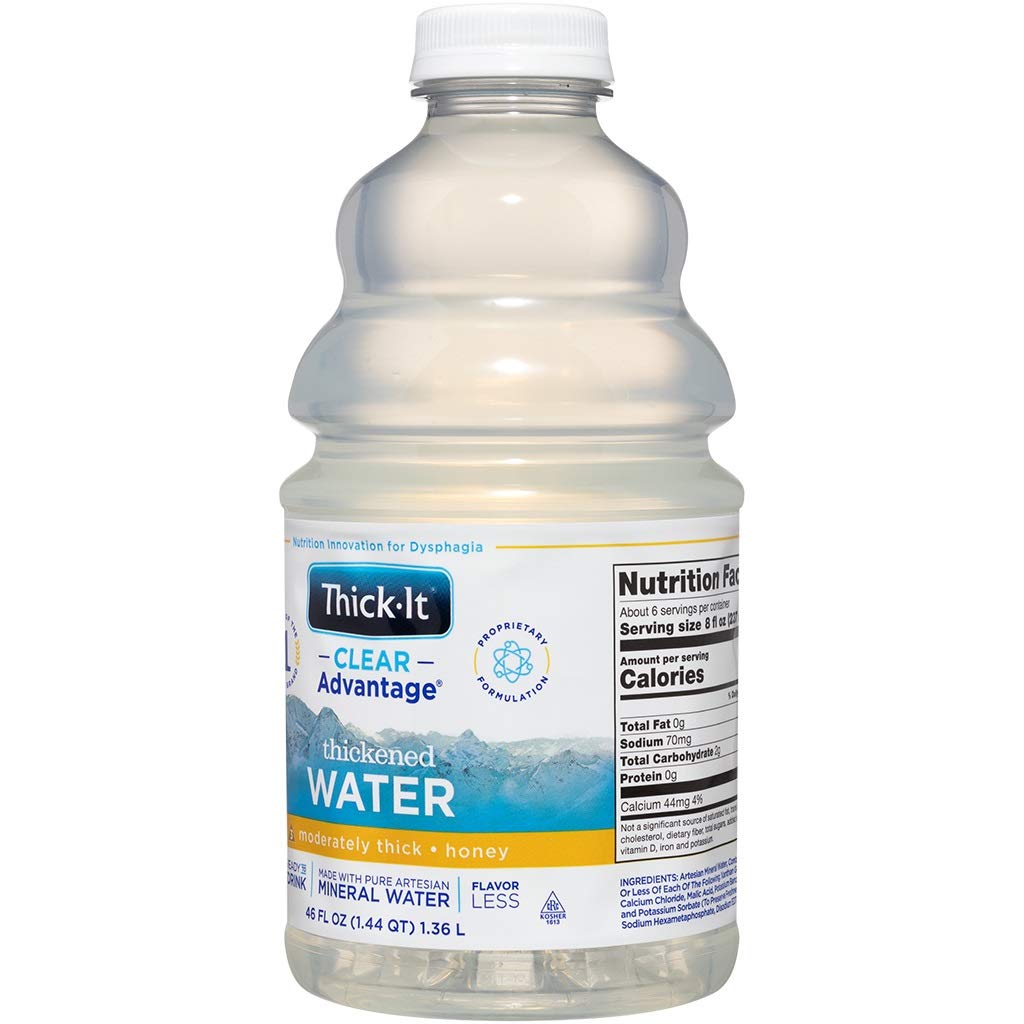 Thick-It Clear Advantage bottle ready-to-drink shows convenient, mess-free hydration.