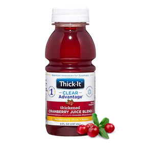 Thick-It Clear Advantage Cranberry Juice bottle shown for easy swallowing and hydration