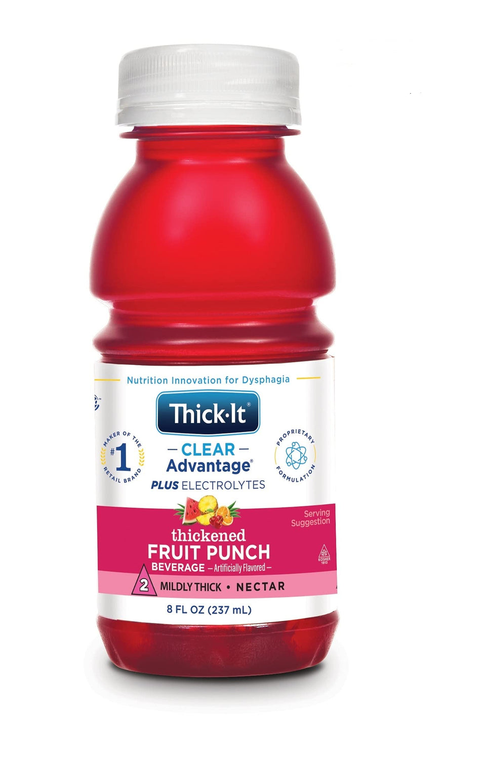 Thick-It Clear Advantage fruit punch bottle for easy swallowing and hydration.