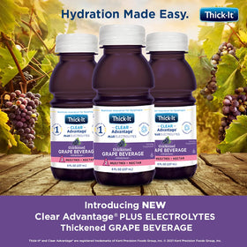 Thick-It Clear Advantage Mildy Thick grape bottle pouring, no mixing required.